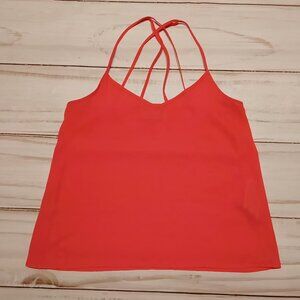 Hollister Womens Pink Criss Cross Loose Fitting Wavy Light Tank Top